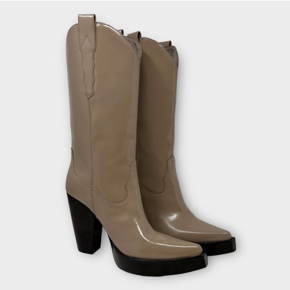 NWT JEFFREY CAMPBELL “Bad To Da Bone” Patent Ladies Leather Western Style Boots